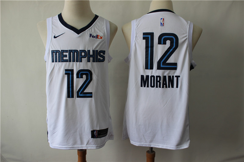 Men's Memphis Grizzlies #12 Ja Morant White Stitched NBA Jersey